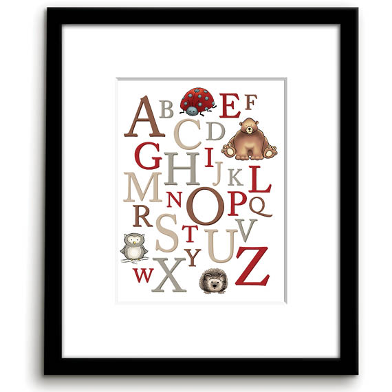 Woodland Colours Animal Alphabet Poster